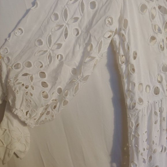 Lilly Pulitzer White Amrita Eyelet Midi Button Down Dress Size 10 - Picture 7 of 16